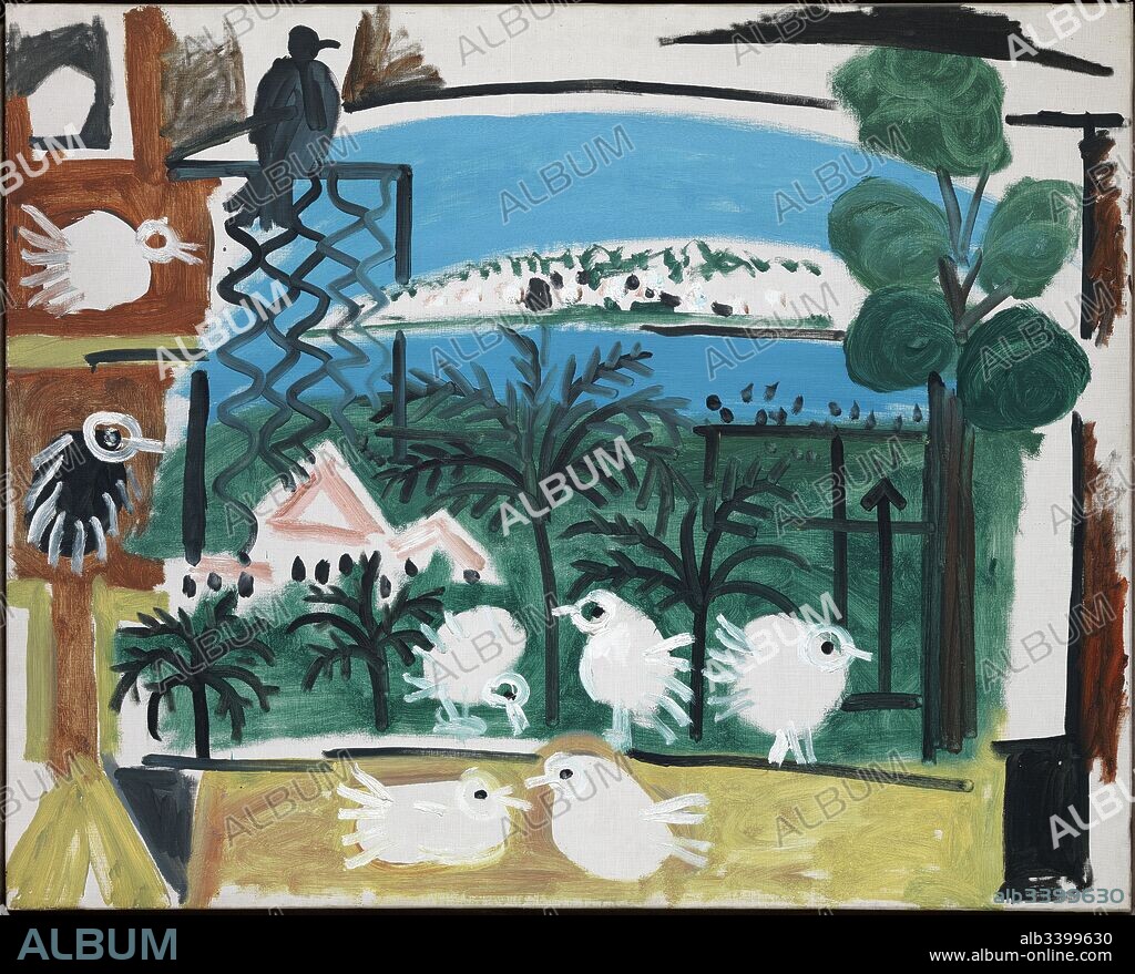 Pablo Picasso / 'The pigeons', 1957, Oil on canvas, 80 x 100 cm, MPB 70.454.
