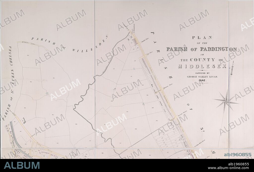 Paddington. 1842. Plan of the parish of Paddington in the county of Middlesex.  Originally published/produced in 1842. . Source: Maps.Crace.14.2A,. Language: English.