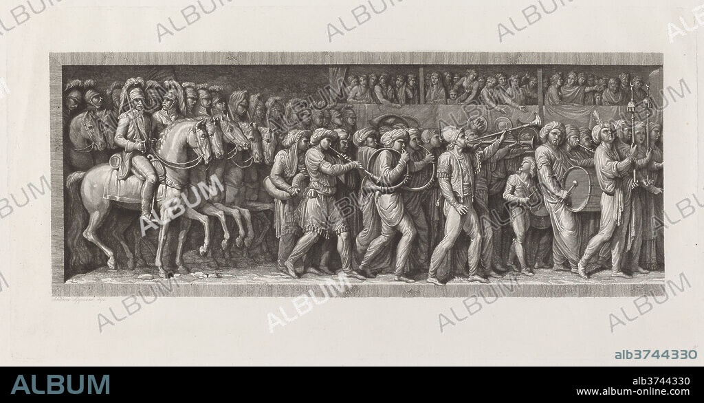 GIUSEPPE ROSASPINA AFTER ANDREA APPIANI. The Entrance of the French into Milan, 15 May 1796. Dated: 1805/1816. Dimensions: plate: 22.2 x 43.6 cm (8 3/4 x 17 3/16 in.)  sheet: 38.9 x 66.6 cm (15 5/16 x 26 1/4 in.). Medium: etching on laid paper.