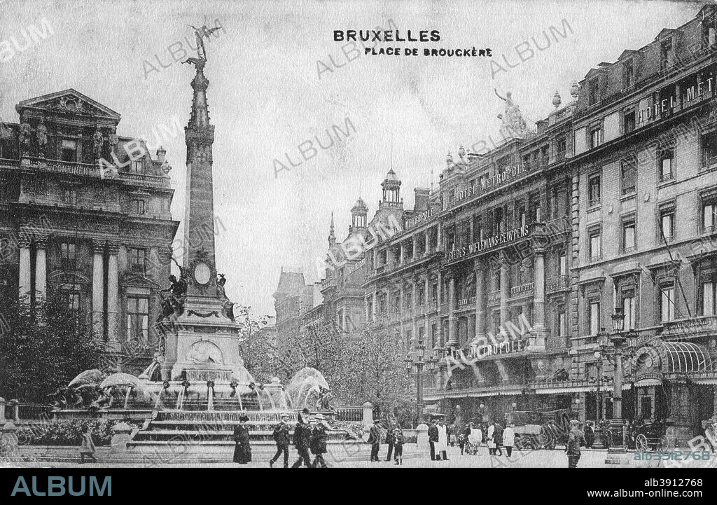 Place de Brouckere, Brussels, Belgium, c1918. The square is named after Charles de Brouckere, a 19th century Belgian nobleman and Liberal politician.