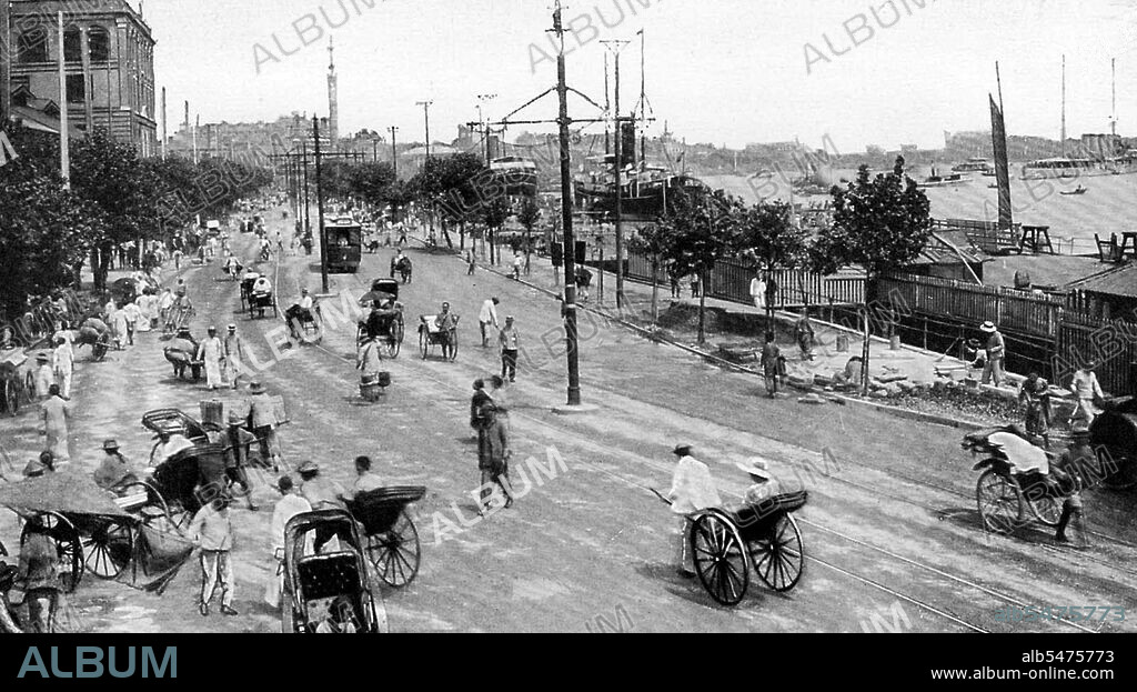 A busy day on the French section of the Bund, known as the Quai de France and now as part of Zhongshan Donglu, in 1915. The French Concession was established on 6 April 1849, when the French Consul to Shanghai, Charles de Montigny, obtained a proclamation from the Governor (Daotai) of Shanghai, which conceded certain territory for a French settlement. Its borders were expanded twice, in 1900 and 1914. During the 1920s, the French Concession was developed into the premier residential area of Shanghai. In 1943, during World War II, the government of Vichy France announced that it would give up its concessions in China. The French concessions of Tianjin, Hankou and Guangzhou were handed over to the Wang Jingwei Government on June 5, and the last, the Shanghai French Concession, was handed over to the Wang Jingwei Government on July 30. After the war, neither Vichy France nor Wang's Nationalist Government were universally recognised as legitimate, but the new post-war government of France acknowledged that it was a fait accompli in the Sino-French Accord of February 1946. This accord, signed by Chiang Kaishek's ruling Kuomintang led to Chinese troops pulling out of the northern half of French Indochina in exchange for France relinquishing all its foreign concessions in China as well as the colony of Kwangchowan (Guangzhouwan), the latter being attached to French Indochina.