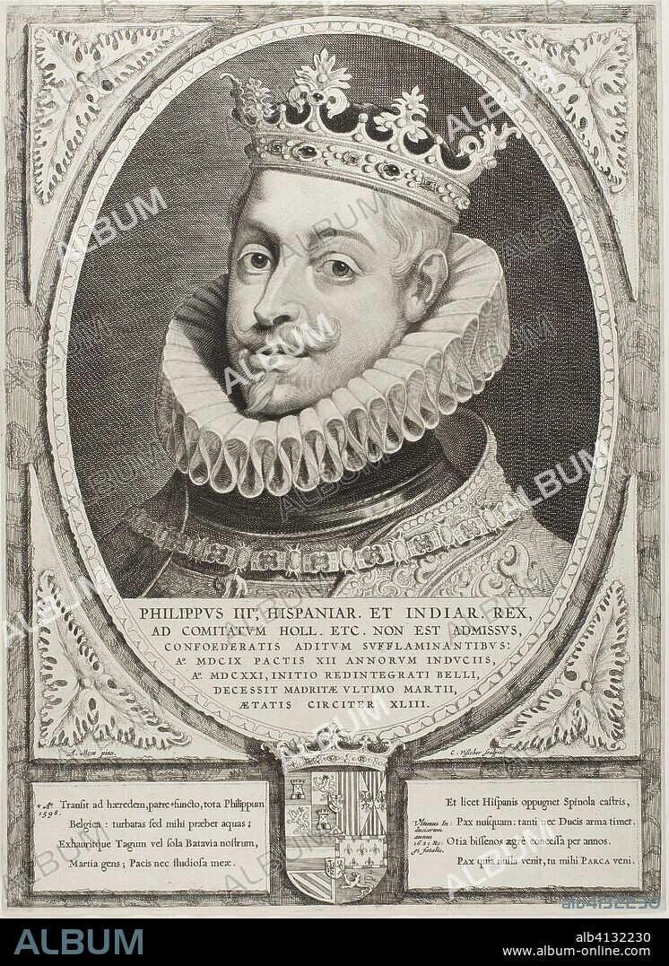 THE ELDER CORNELIS VISSCHER. Philip III, King of Spain. Cornelis Visscher, the Elder (Netherlandish, c. 1520-1586); after Anthonis Mor (Netherlandish, 1516/20-1575/76). Date: 1540-1586. Dimensions: . Engraving on paper. Origin: Holland.