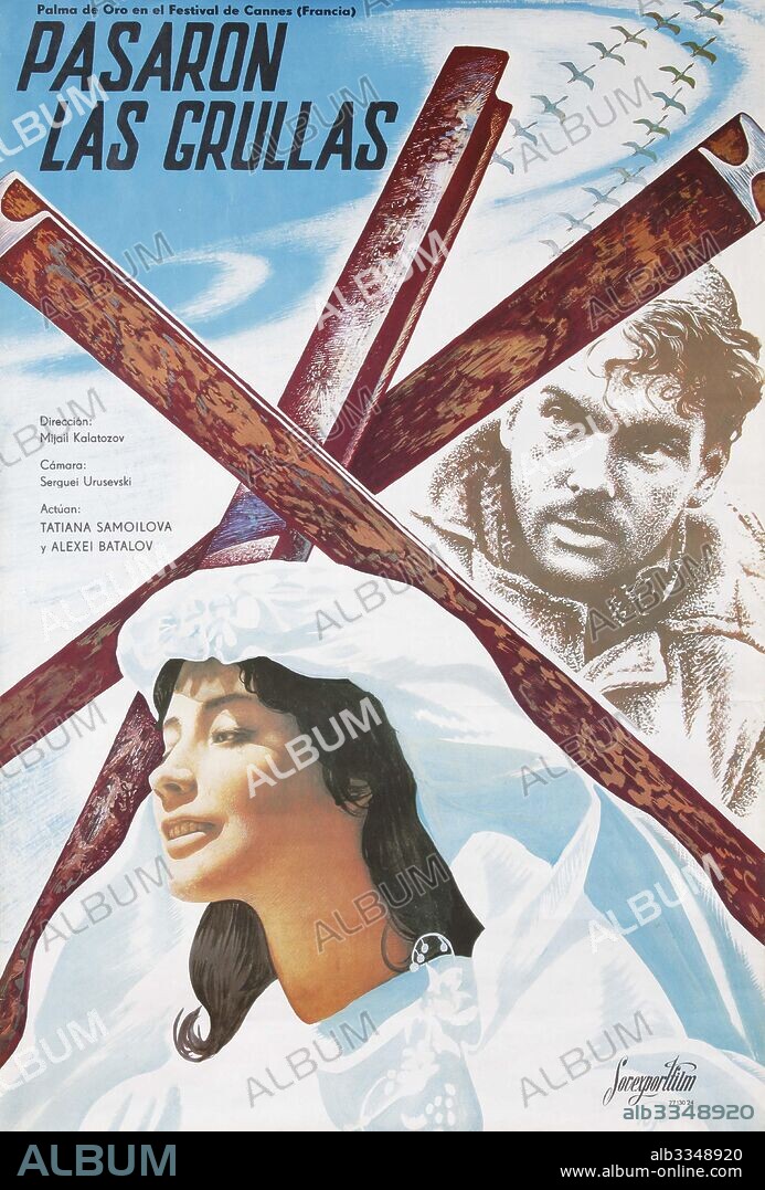 ANONIMO. Movie poster "The Cranes Are Flying" by Mikhail Kalatozov.