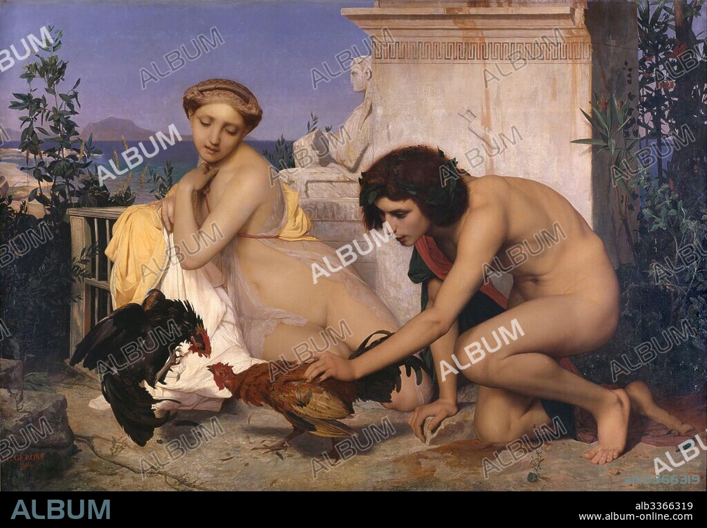 JEAN LEON GEROME. Young Greeks Attending a Cock Fight (The Cock Fight).