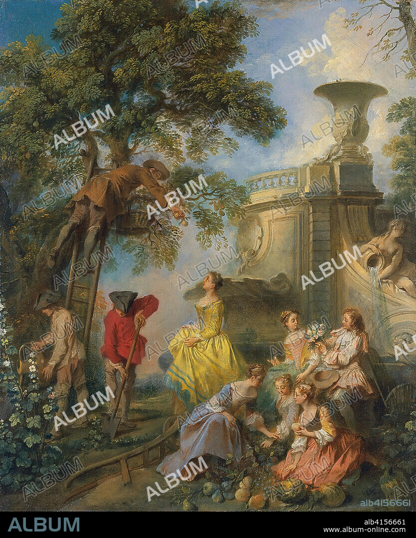 Nicolas Lancret (París, 1690-1743). La tierra. Óleo sobre lienzo. 38 x 31 cm.