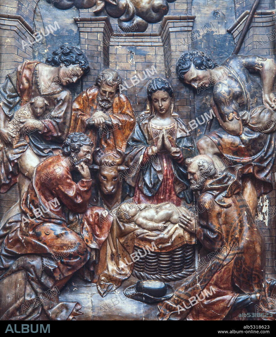 Joan Grau / 'Adoración de los pastores', 1642, retablo de El Roser de la iglesia de Sant Pere Màrtir, Manresa.