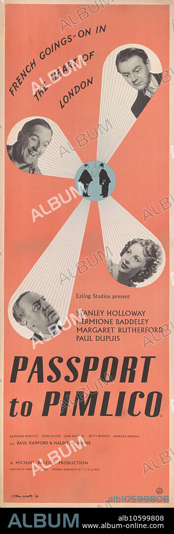 NICOLAS CLERIHEW BENTLEY. Movie poster "Passport to Pimlico" by Henry Cornelius.