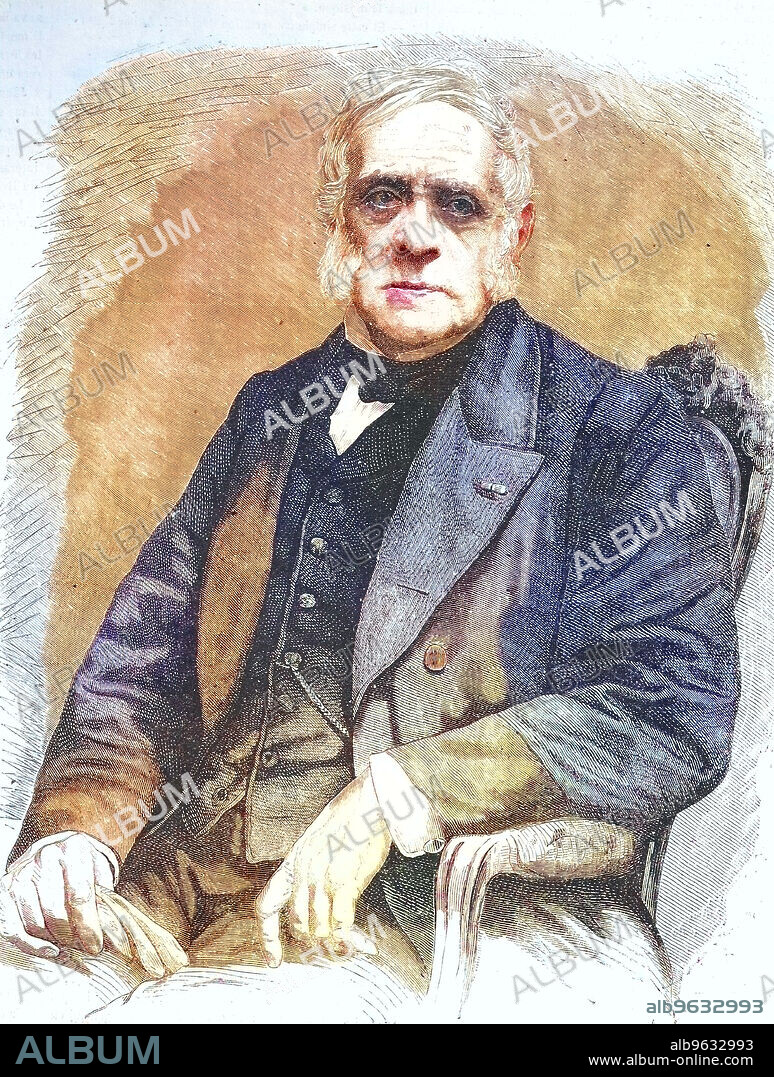 Daniel-Francois-Esprit Auber, Jan. 29, 1782-May 12, 1871, French composer, director of the Paris Conservatoire, Historical, digitally restored reproduction of an original artwork from the 19th century, exact original date unknown.