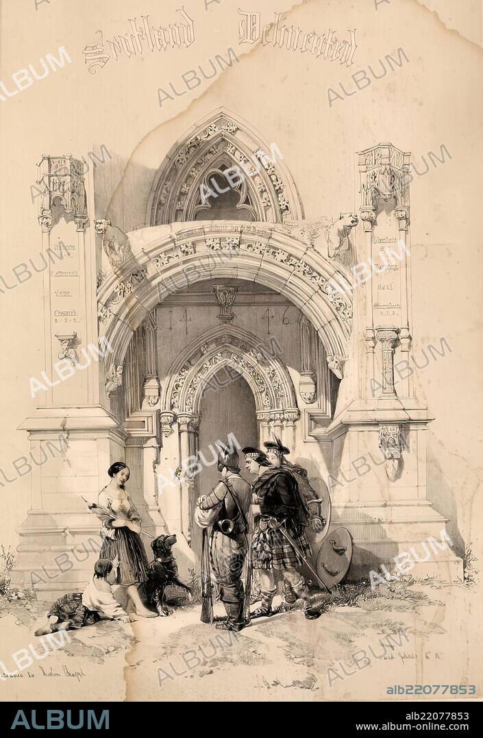JAMES DUFFIELD HARDING. Scotland Delineated-Entrance to Rosslyn Chapel, 1847.