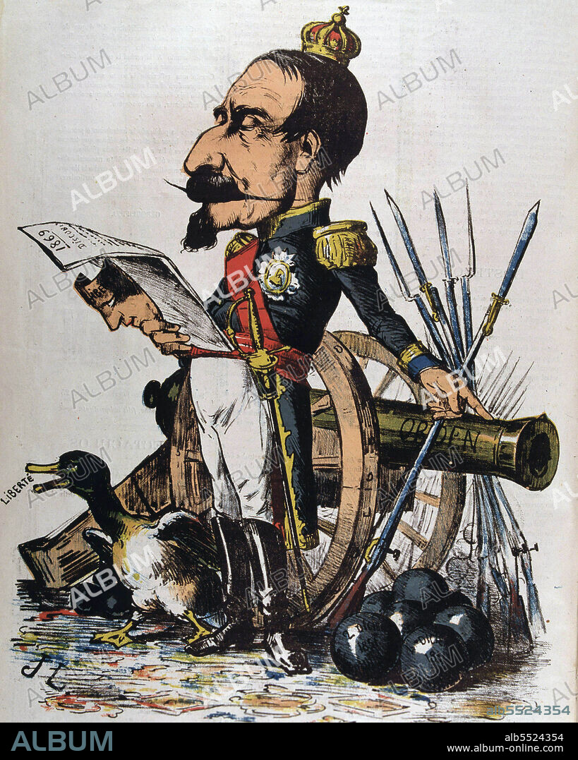 NAPOLEON III. EMPERADOR DE FRANCIA. 1808-1873. CARICATURA DE LA REVISTA " LA FLACA ". BARCELONA AÑO 1873.