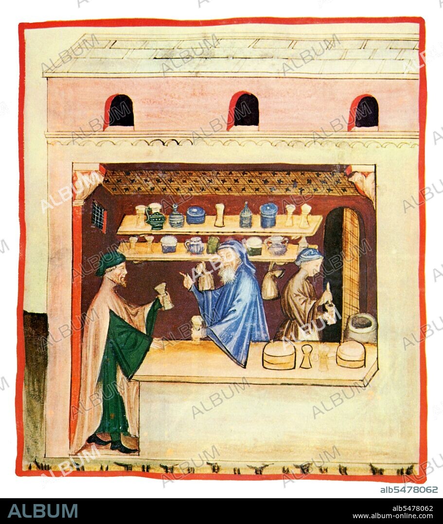 The Tacuinum (sometimes Taccuinum) Sanitatis is a medieval handbook on health and wellbeing, based on the Taqwim al-sihha ????? ????? ('Maintenance of Health'), an eleventh-century Arab medical treatise by Ibn Butlan of Baghdad. Ibn Butlân was a Christian physician born in Baghdad and who died in 1068. He sets forth the six elements necessary to maintain daily health: food and drink, air and the environment, activity and rest, sleep and wakefulness, secretions and excretions of humours, changes or states of mind (happiness, anger, shame, etc). According to Ibn Butlân, illnesses are the result of changes in the balance of some of these elements, therefore he recommended a life in harmony with nature in order to maintain or recover one’s health. Ibn Butlân also teaches us to enjoy each season of the year, the consequences of each type of climate, wind and snow. He points out the importance of spiritual wellbeing and mentions, for example, the benefits of listening to music, dancing or having a pleasant conversation. Aimed at a cultured lay audience, the text exists in several variant Latin versions, the manuscripts of which are characteristically profusely illustrated. The short paragraphs of the treatise were freely translated into Latin in mid-thirteenth-century Palermo or Naples, continuing an Italo-Norman tradition as one of the prime sites for peaceable inter-cultural contact between the Islamic and European worlds. Four handsomely illustrated complete late fourteenth-century manuscripts of the Taccuinum, all produced in Lombardy, survive, in Vienna, Paris, Liège and Rome, as well as scattered illustrations from others, as well as fifteenth-century codices.