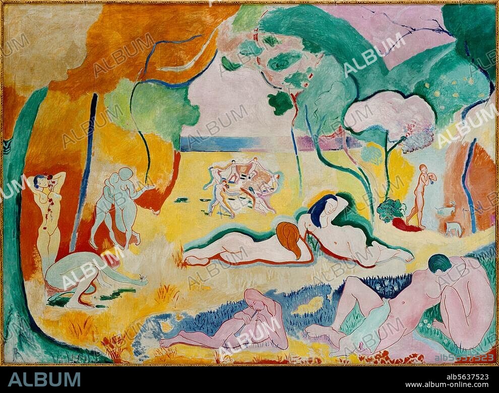 HENRI MATISSE. Matisse, Henri. 1869-1954. "La Joie de vivre", 1905-06. Huile sur toile, H. 1,75 ; L. 2,41. Merion (Pa), the Barnes Foundation.