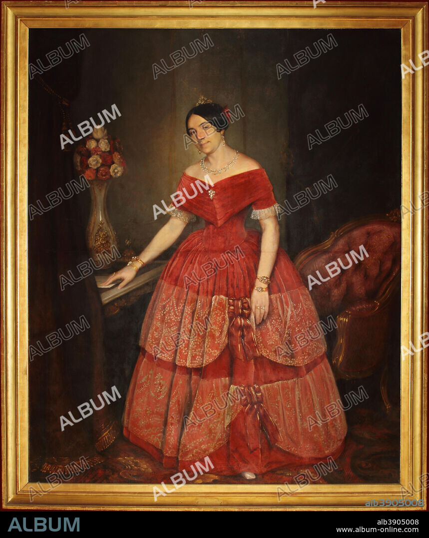 PRILIDIANO PUEYRREDON. Retrato de Manuelita Rosas. Date/Period: 1851. Painting. Sobre tela. Height: 1,990 mm (78.34 in); Width: 1,660 mm (65.35 in).