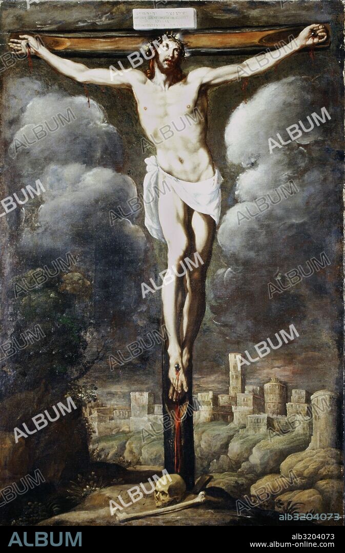 CUADRO DE CRISTO CRUCIFICADO, AUTOR: LUIS TRISTAN, EN EL MUSEO DE SANTA CRUZ, TOLEDO (OLEO SOBRE LIENZO).