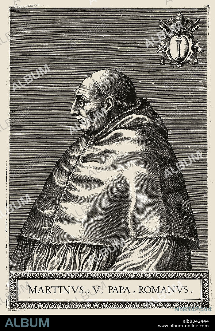 PHILIPPE DE SOYE. Portrait of Pope Pope Martin V (1368-1431).