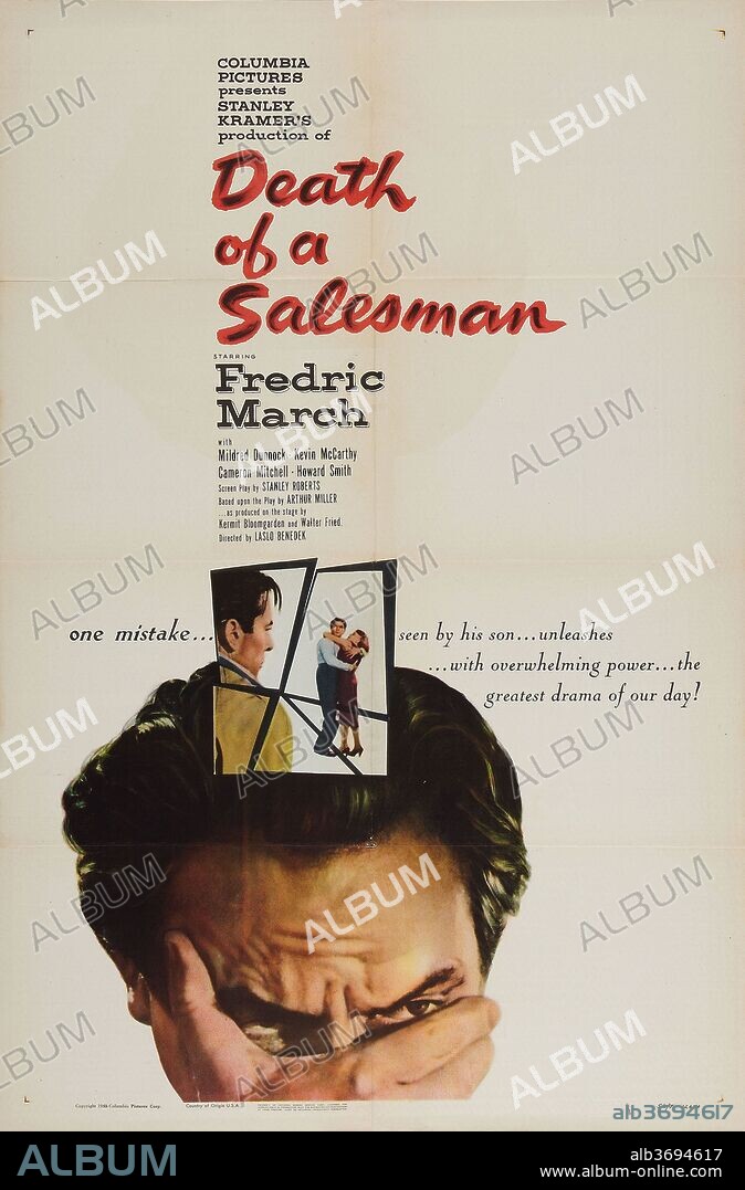 Poster of DEATH OF A SALESMAN, 1951. Copyright COLUMBIA PICTURES.