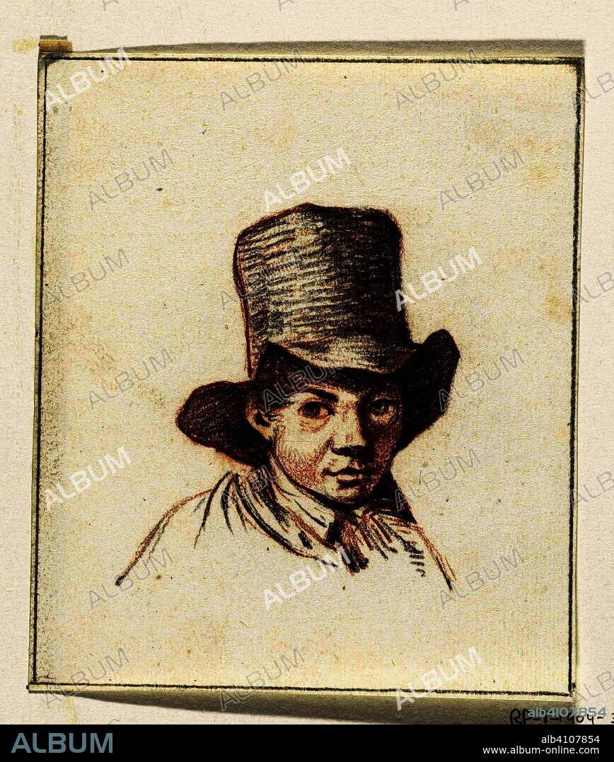 Head of boy with top hat. Draughtsman: Jean Bernard. Dating: c. 1775 - c. 1833. Measurements: h 116 mm × w 98 mm.