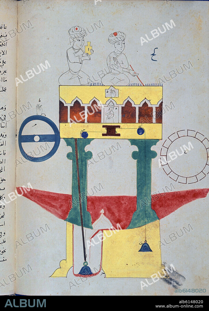 IBN AL-RAZZAZ JAZARI. MANUSCRIPT GREAVES 27- MECHANICAL ARTILUGES- YEAR 1204/06 - F 84V.