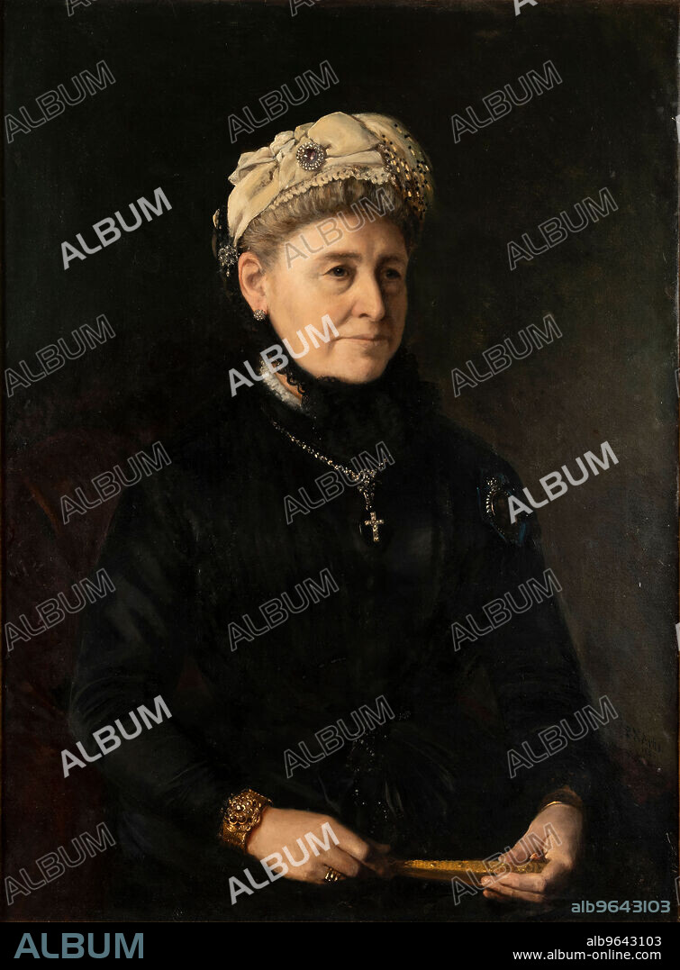 PETER NICOLAI ARBO. Portrait of the singer and composer Alette Due, née Sibbern (1812-1887).