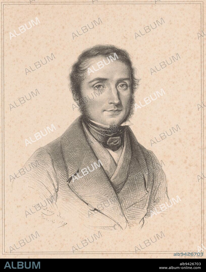 Portrait of Friedrich Siegmund Jucho, Fritz Hickmann, 1830 - 1900, print maker: Fritz Hickmann, (mentioned on object), printer: Eduard Gustav May, (mentioned on object), publisher: Schmerber'schen Buchhandlung, (mentioned on object), Frankfurt am Main, 1830 - 1900, paper, h 307 mm × w 224 mm.