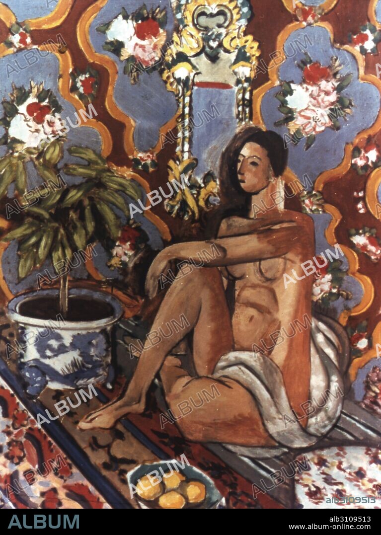 HENRI MATISSE. Figura decorativa sobre fondo ornamental/ 1925.