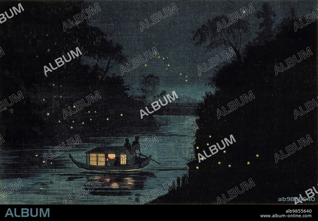 KOBAYASHI KIYOCHIKA. Fireflies at Ochanomizu, c1880.