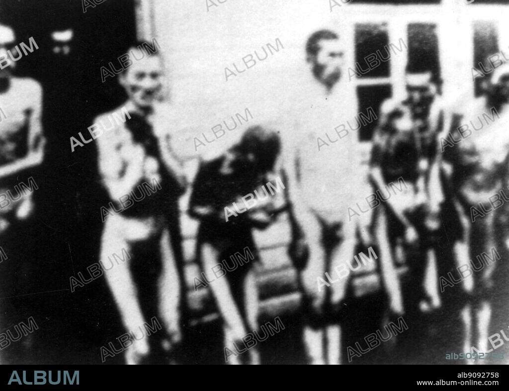Naked Jews in German occupied Russia apparently about to be shot. This picture was the first photograph of the Nazi killing squads victims to be smuggled out of Nazi Europe and brought to Switzerland early 1942.