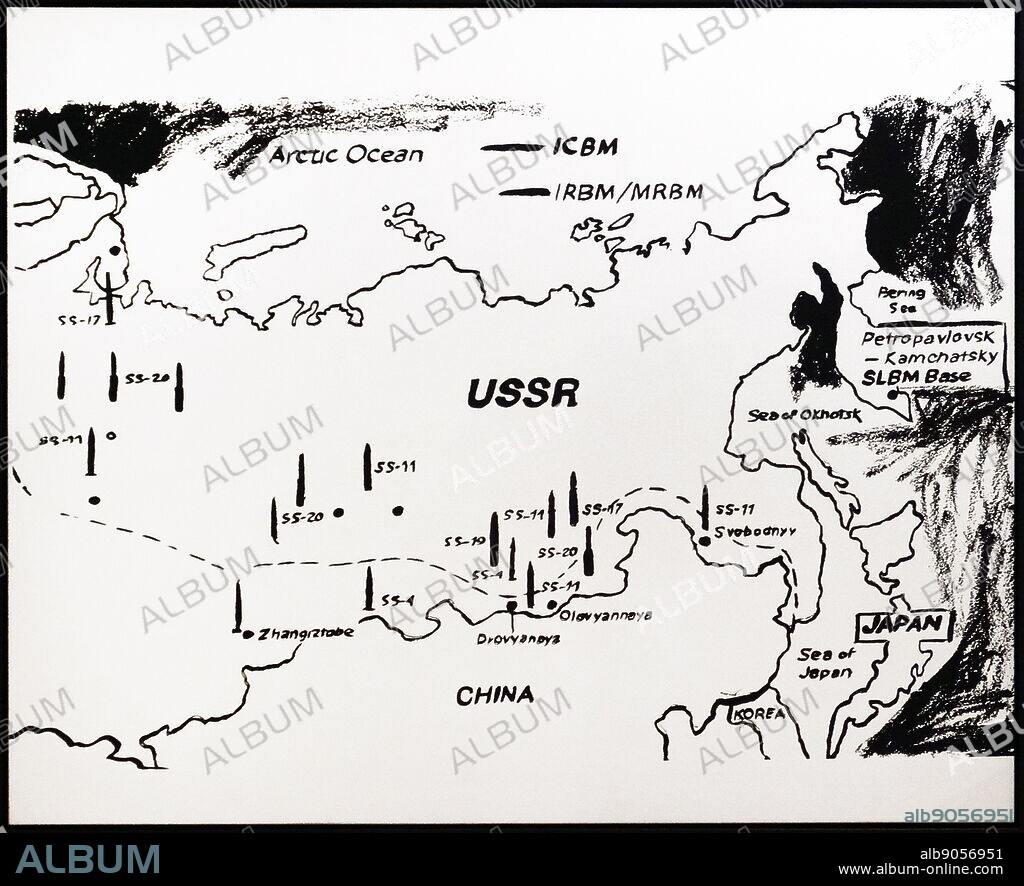 Map of Eastern U.S.S.R. Missile Bases', by Andy Warhol (1928 1987) . American artist who was a leading figure in the visual art movement known as pop art.