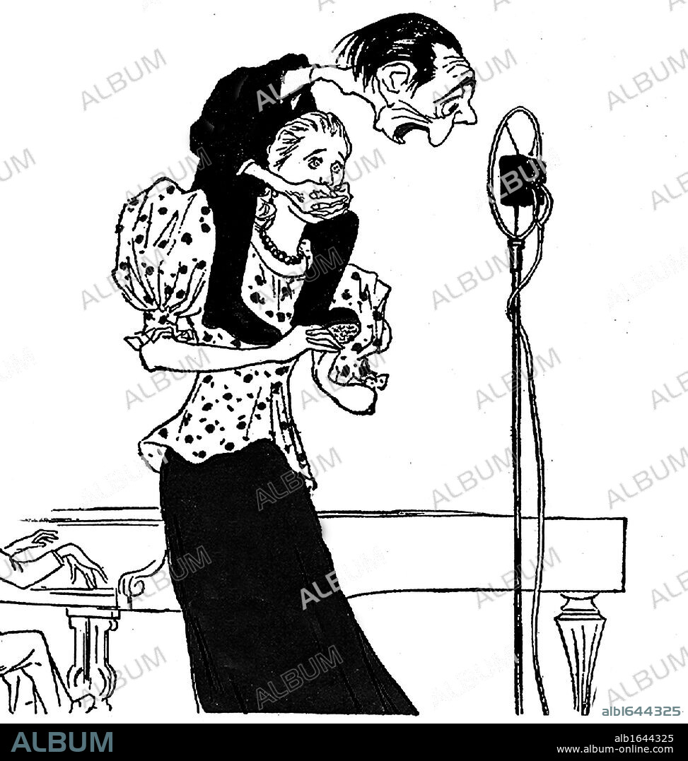 Joseph Goebbels (1897-1945) Reich Minister of Propaganda in Nazi Germany from 1933 to 1945, silencing a singer in  a radio broadcast recital, c1936-1940.  Censorship included the music of Jewish composers. Anti-Semitism.
