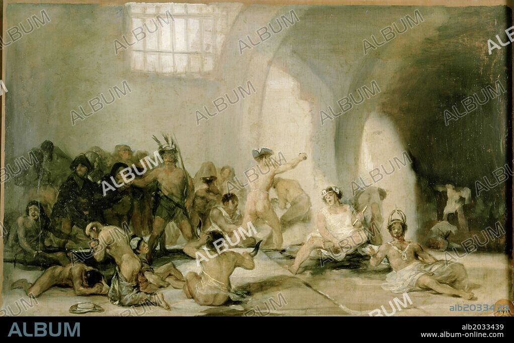 Francisco de Goya / 'Casa de locos', 1814-1816, Óleo sobre lienzo, 45 x 72 cm.
