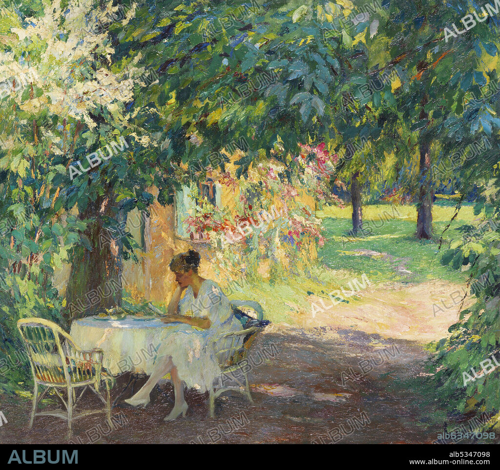 EDWARD CUCUEL. Summer in the garden of the artist's villa on Lake Starnberg.