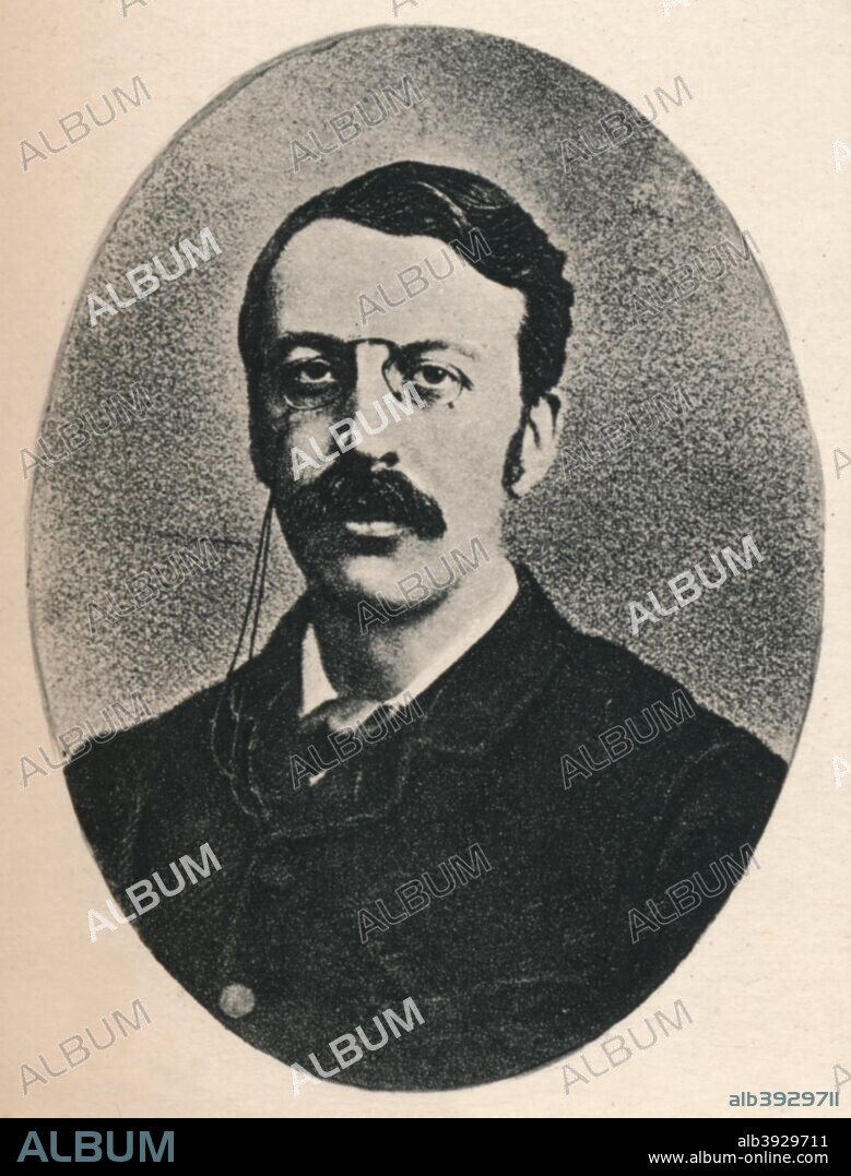 'Dr. C.V. Stanford', c1880, (1895). Charles Villiers Stanford (1852-1924), Irish composer, music teacher, and conductor. While still an undergraduate, Stanford was appointed organist of Trinity College, Cambridge. In 1882, aged 29, he was one of the founding professors of the Royal College of Music, where he taught composition for the rest of his life. From 1887 he was also Professor.  From The Musical Educator, Volume IV by John Greig, M.A., Mus. Doc. [T. C. & E. C. Jack, Edinburgh, 1895].
