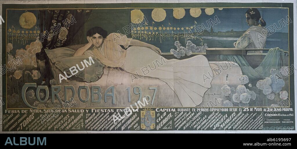 ROMERO DE TORRES ENRIQUE. CARTEL DE LA FERIA DE MAYO EN CORDOBA 1907.