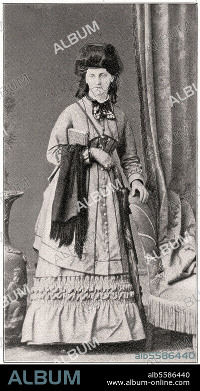 Fontane, Emilie, geb. Kummer, Ehefrau Theodor Fontanes seit 1850. Porträtaufnahme im Alter von ca. 50 Jahren. Foto, 1874.