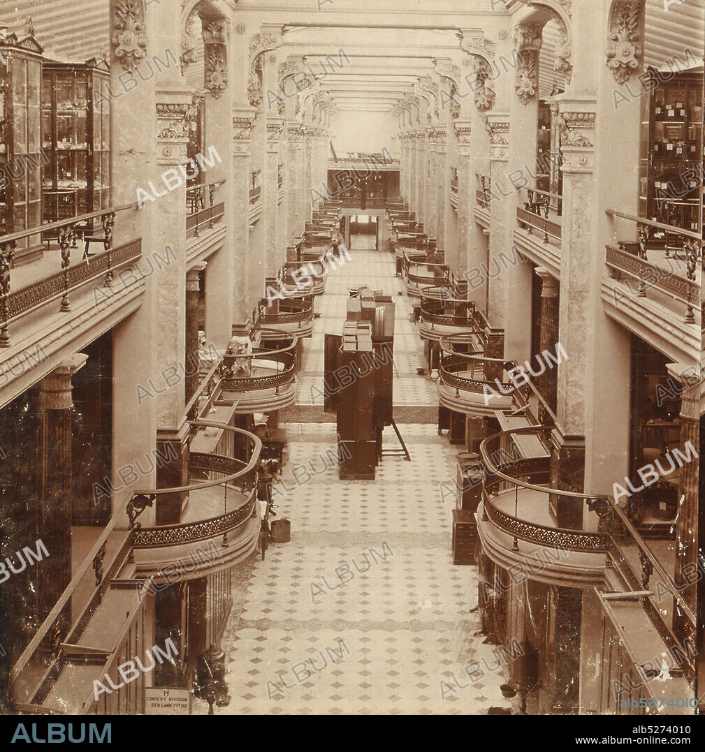 Interior of Patent Office, Washington, D.C., U.S.A., Keystone View Company, Singley, B. L. (Benjamin Lloyd), United States. Patent Office, 1894, Washington (D.C.).