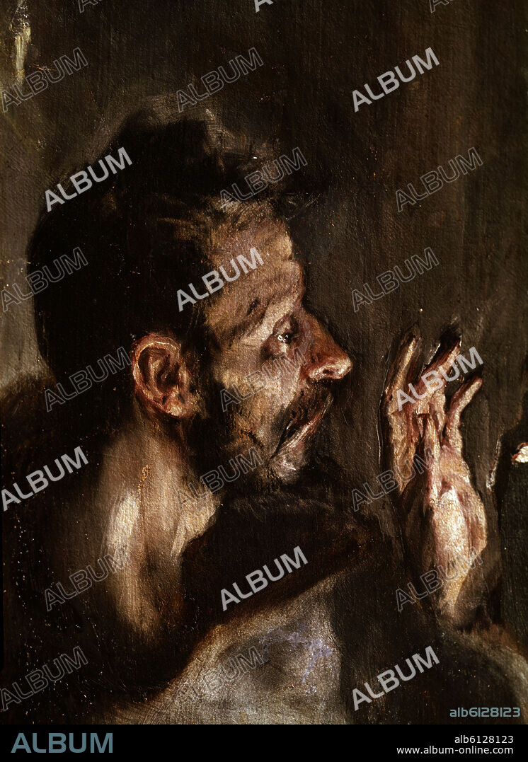 EL GRECO. ADORACION DE LOS PASTORES - 1612-1614 - DETALLE DE UN PASTOR - O/L - NP 2988 - MANIERISMO ESPAÑOL - Conj 7413.