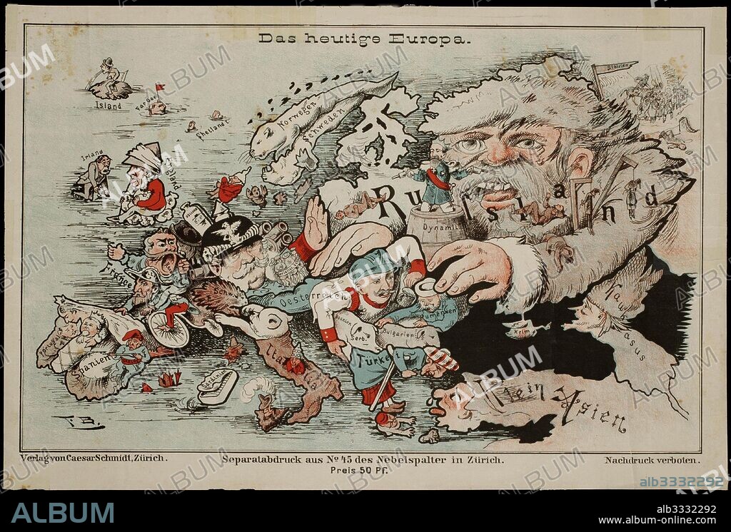 FRED W. ROSE. Today's Europe. A Serio-Comic Map of Europe.