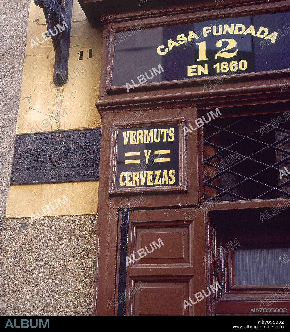 RESTAURANTE CASA LABRA FUNDADA EN 1860 - PLACA CONMEMORATIVA DE LA FUNDACION DEL PARTIDO SOCIALISTA.