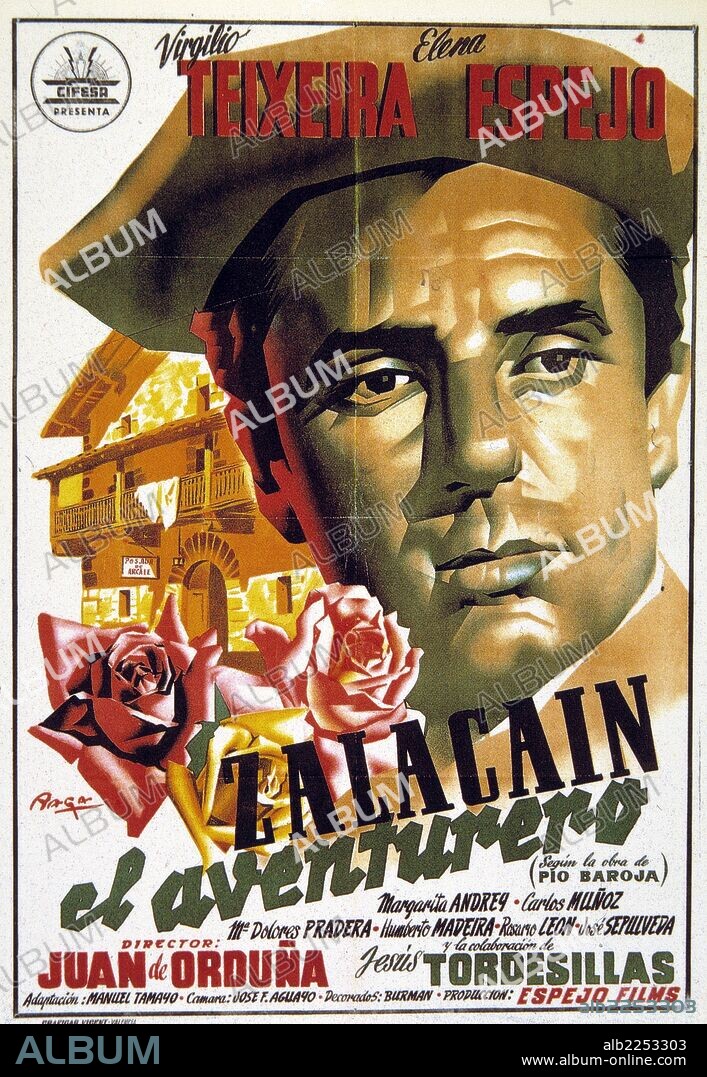 PELICULA : ZALACAIN EL AVENTURERO , 1954. NOVELA HOMONIMA DE PIO BAROJA. DIRECTOR : JUAN DE ORDUÑA. ACTORES, VIRGILIO TEXEIRA, ELENA ESPEJO.