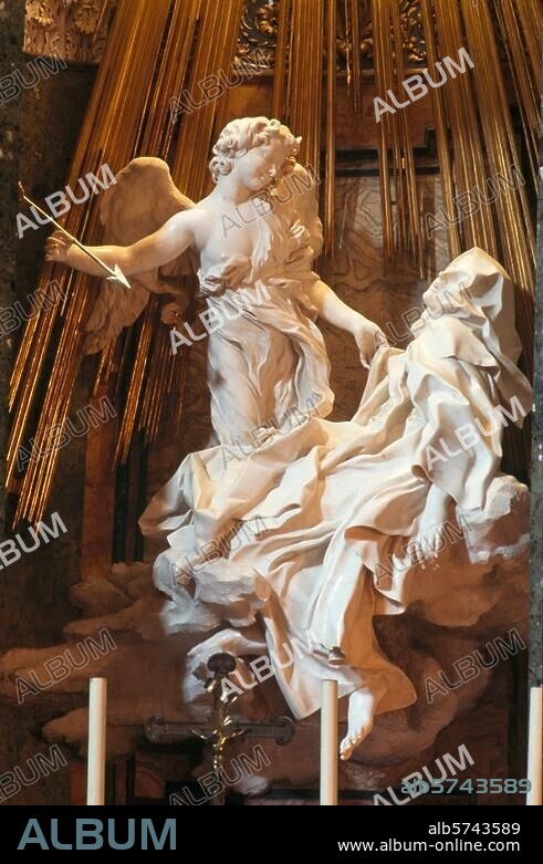 Bernini, Giovanni Lorenzo 1598-1680. "Die Verzückung der Heiligen Therese". Skulptur, 1644/47. Rom, S. Maria della Vittoria, Cappella Cornaro.