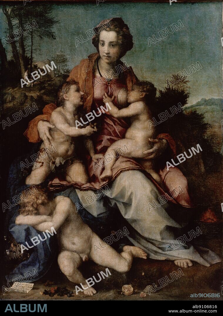 Caritas - Charity - 1518-19. by Andrea del Sarto Cantas. in Louvre, Paris, France. Andrea del Sarto, true name Andrea d'Agnolo di Francesco di Luca di Paolo del Migliore, (c. 1487 - 1531) was a painter of the Italian Renaissance. ©2006 TopFoto.