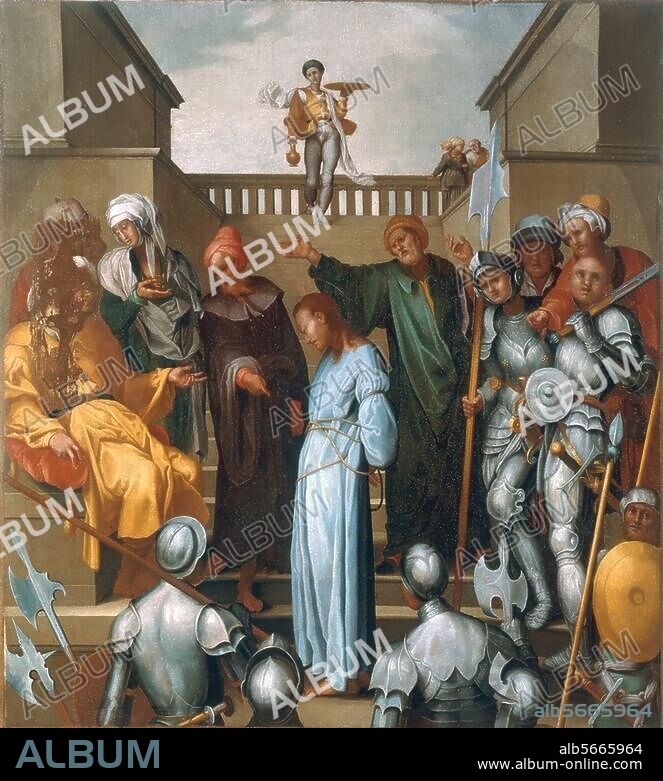 JACOPO LIGOZZI. Ligozzi, Jacopo (c. 1547-1626) after Jacopo Pontormo, real nm. J.Carrucci. (1494-1557). "Christ before Pilate". Copy after the fresco, 1523/25, by Pontormo in cloister of Certosa di Galluzzo. Oil on canvas, 126 × 116cm. Galluzzo in Florence, Certosa di Galluzzo, Inv. No. 3896.
