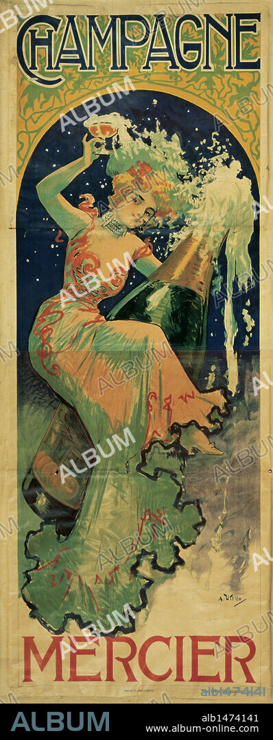ARTE S. XIX. MODERNISMO. ESPAÑA. UTRILLO, Antonio (1867-1944). Pintor y cartelista español. Cartel anunciador del "CHAMPAGNE MERCIER". Museo de Arte Moderno. Barcelona. Cataluña.