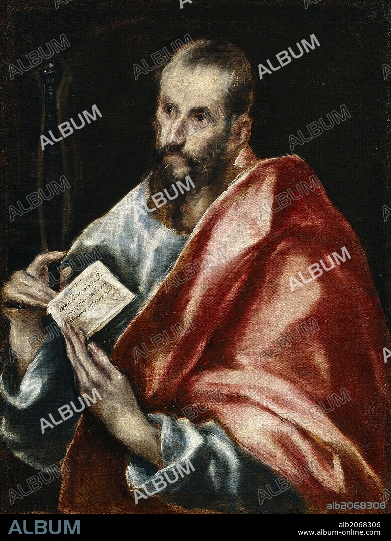 El Greco (y taller) / 'San Pablo', 1608-1614, Escuela Española, Óleo sobre Lienzo, 72 cm x 55 cm, P02892.
