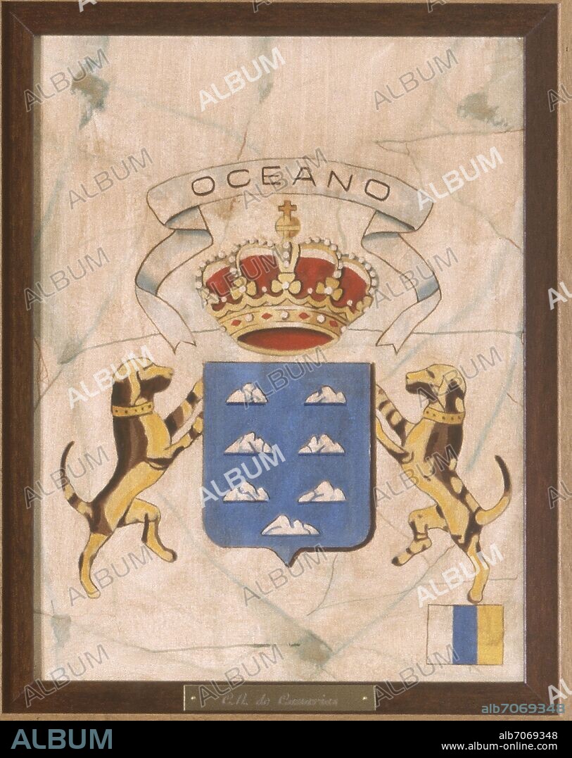 JOSE MARIA GARCIA ROYO (1922-1996). ESCUDO Y BANDERA DE CANARIAS - Conj nº 146328.