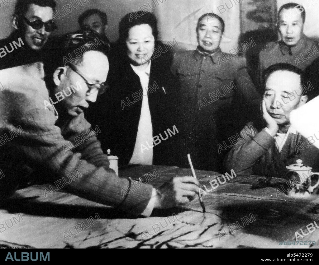 Guo Moruo (Chinese: ???; pinyin: Guo Mòruò; Wade–Giles: Kuo Mo-jo; November 16, 1892 – June 12, 1978), courtesy name Dingtang (??), was a Chinese author, poet, historian, archaeologist, and government official from Sichuan, China. Pan Tianshou (Chinese: ???; Pinyin: Pan Tianshòu; 1897–1971) was a notable painter and art educator of modern China.