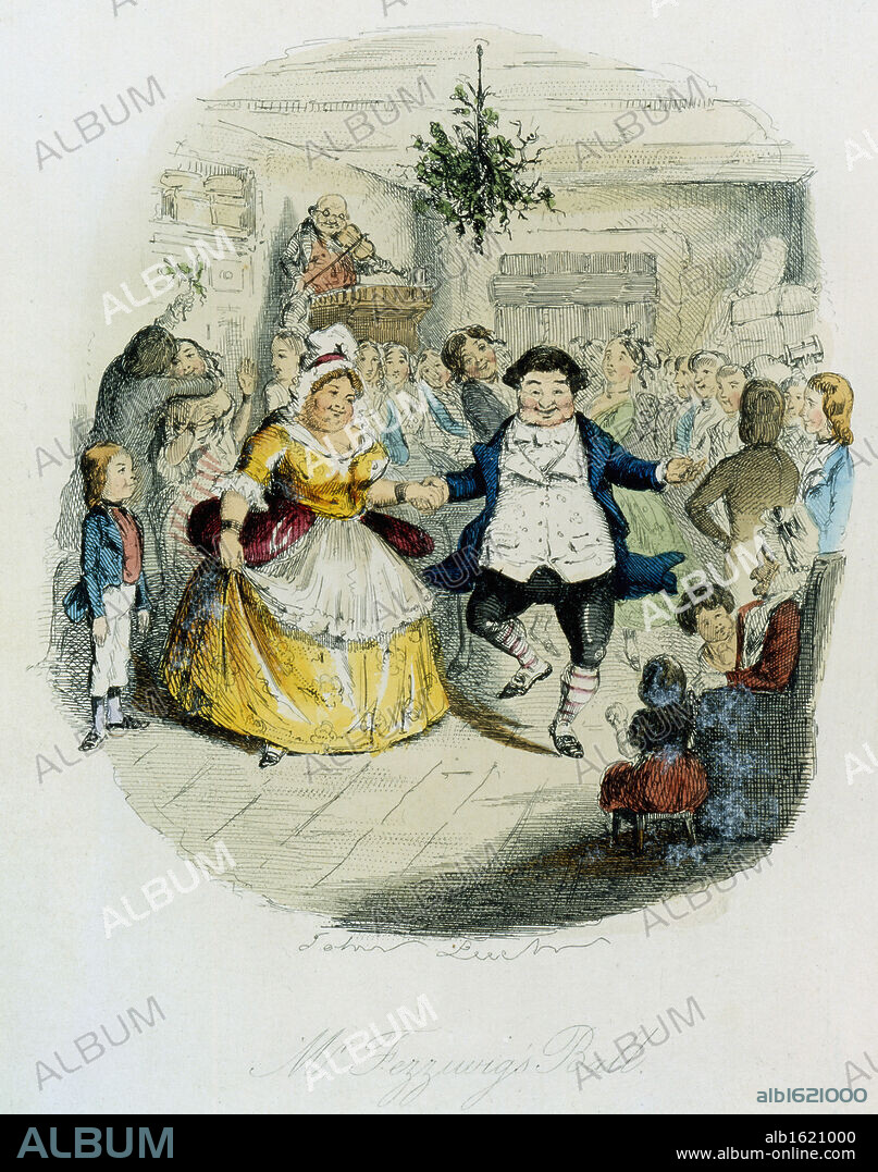 JOHN LEECH. Mr. Fezziwig's Ball Frontispiece of "A Christmas Carol" by Charles Dickens Leech, John (1817-1864 British) Newberry Library, Chicago.