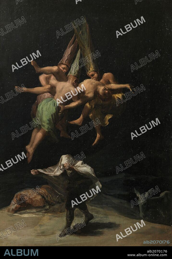Francisco de Goya y Lucientes / 'The Witches' Flight', 1797, Spanish School, Oil on canvas, 43,5 cm x 30,5 cm, P07748.