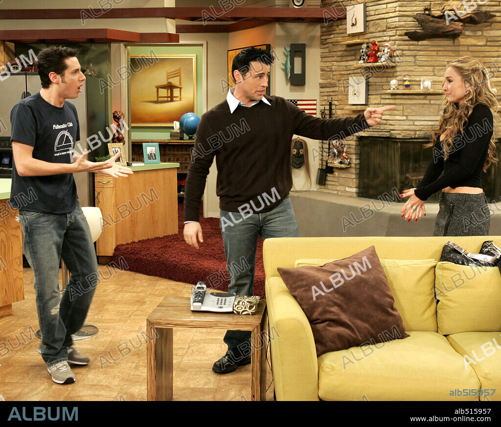 DREA DE MATTEO, MATT LEBLANC und PAULO COSTANZO in JOEY-TV, 2004, unter der Regie von ANDREW D. WEYMAN und DAVID SCHWIMMER. Copyright NBC.