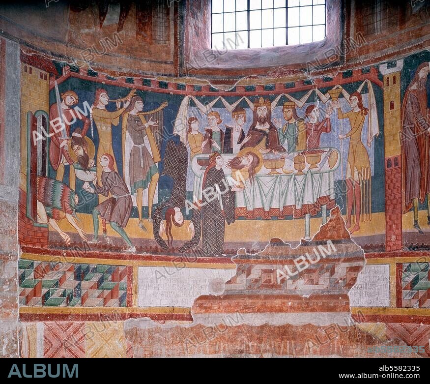 Müstair, Monastery of St. John. - Main apse: Banquet of Herodes. © Florian Monheim Film size: 9 × 12 cm/4 × 5''.